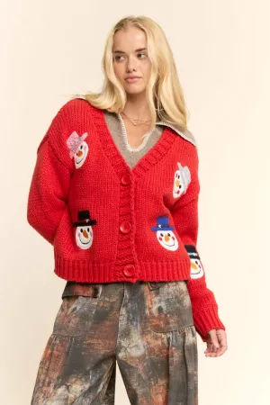wholesale clothing snowman holiday cardigan davi & dani