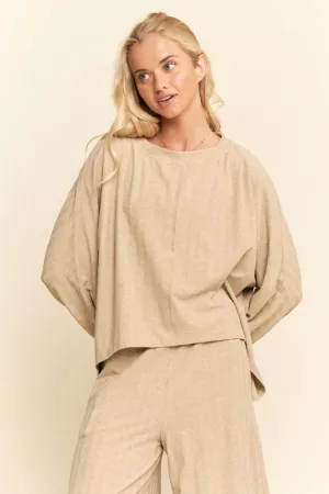 wholesale clothing knit jacquard easy top waistband leg pants set davi & dani