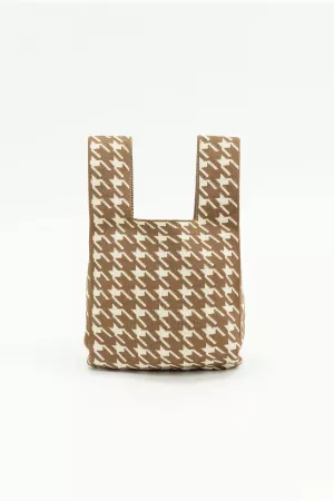 wholesale clothing polka dot knit mini tote bag davi & dani