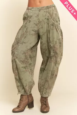 wholesale clothing plus floral print relaxed fit cargo pants davi & dani