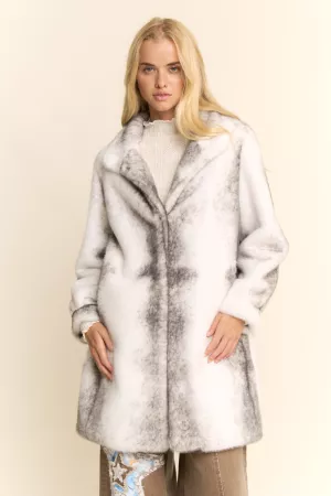 wholesale clothing faux fur long coat with gradient print davi & dani