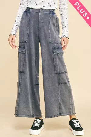 wholesale clothing plus mineral flap pocketed  knit cargo pants davi & dani