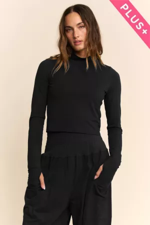 wholesale clothing plus textured mock neck relaxed lounge set davi & dani