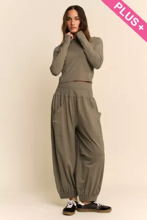 wholesale clothing plus textured mock neck relaxed lounge set davi & dani