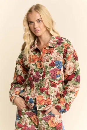 wholesale clothing floral tapestry button jacket davi & dani