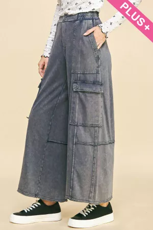 wholesale clothing plus mineral flap pocketed  knit cargo pants davi & dani