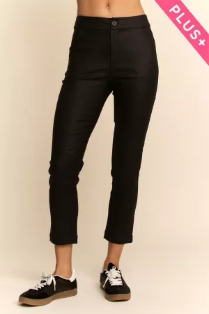 wholesale clothing plus length pants front button and zip closure davi & dani