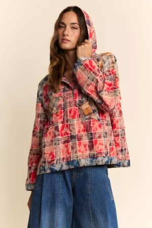 wholesale clothing air-spray tie dye star patchwork hoodie pull top davi & dani