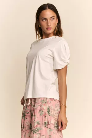 wholesale clothing knot short sleeve crew neck top davi & dani