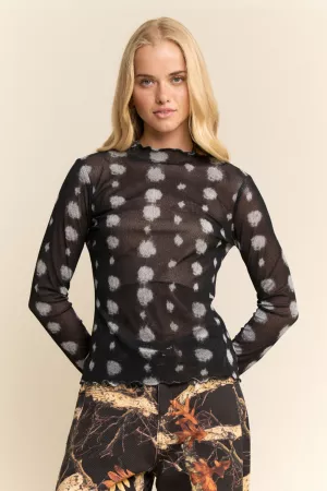 wholesale clothing mesh tie dye long sleeve top davi & dani