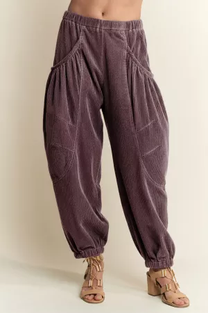 wholesale clothing relaxed corduroy barrel pocket pants davi & dani