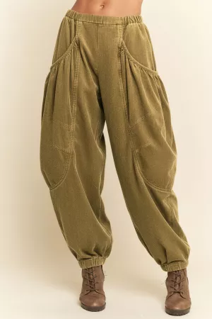 wholesale clothing relaxed corduroy barrel pocket pants davi & dani