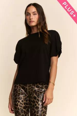 wholesale clothing plus knot short sleeve crew neck top davi & dani