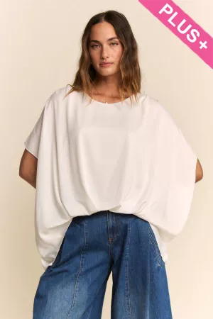 wholesale clothing plus knot short sleeve round neck top davi & dani