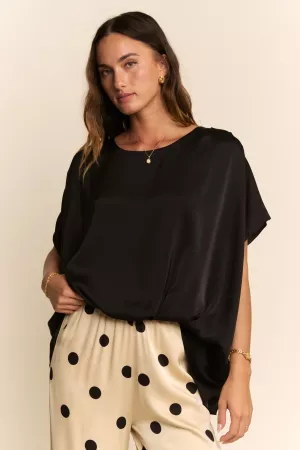 wholesale clothing knot short sleeve round neck top davi & dani