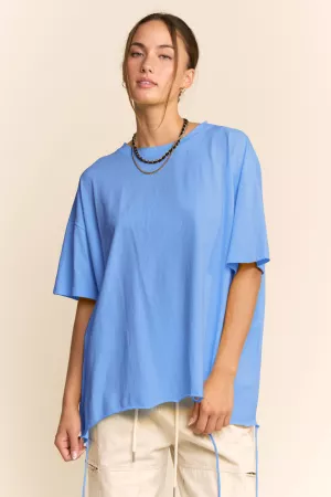 wholesale clothing asymmetric drawstring oversized tee davi & dani