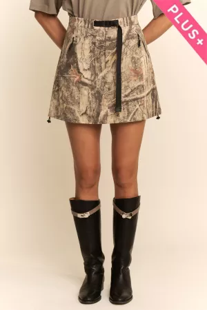 wholesale clothing plus camouflage mini skirt pockets drawstring davi & dani