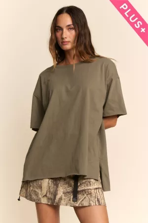 wholesale clothing plus oversized short sleeve crew neck top davi & dani