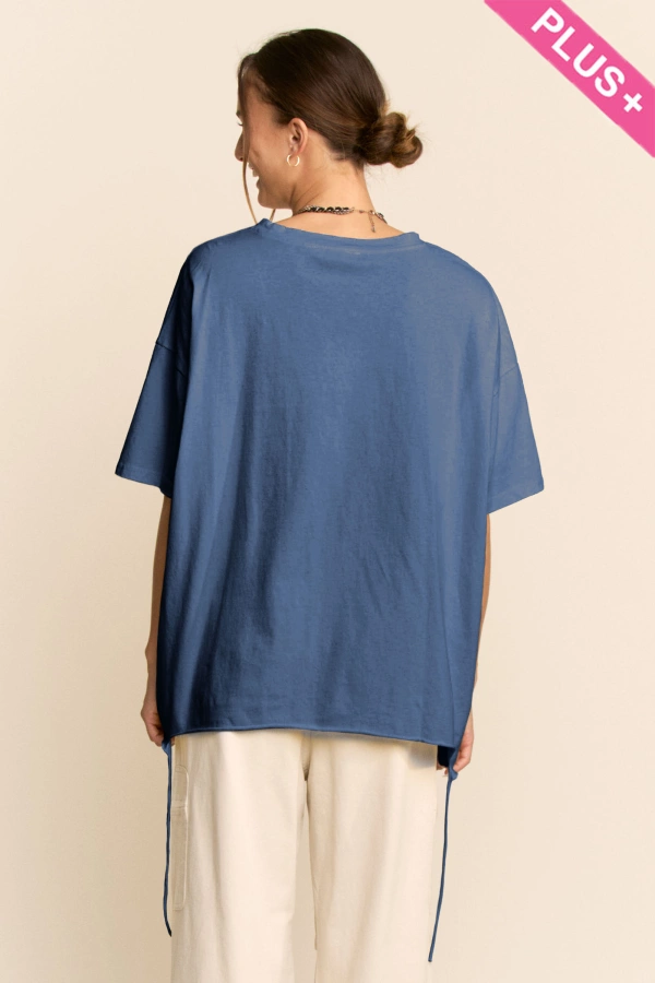 wholesale clothing plus asymmetric drawstring oversized tee davi & dani