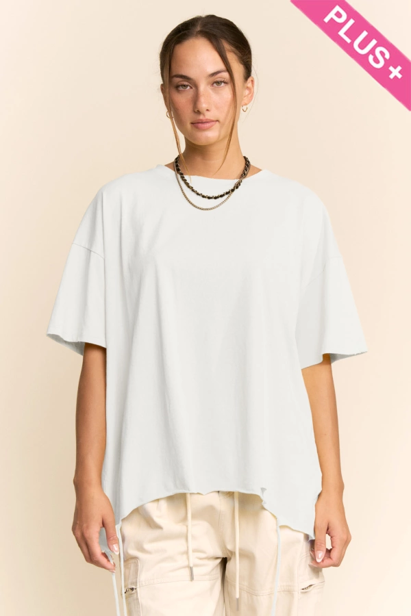 wholesale clothing plus asymmetric drawstring oversized tee davi & dani