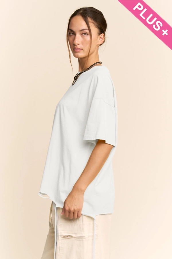 wholesale clothing plus asymmetric drawstring oversized tee davi & dani