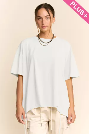 wholesale clothing plus asymmetric drawstring oversized tee davi & dani