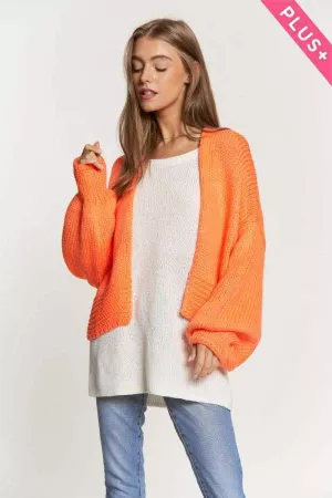 wholesale clothing plus chunky bell sleeve open sweater cardigan davi & dani