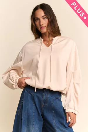 wholesale clothing plus cropped drawstring sweatshirts davi & dani