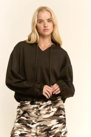 wholesale clothing cropped drawstring sweatshirts davi & dani