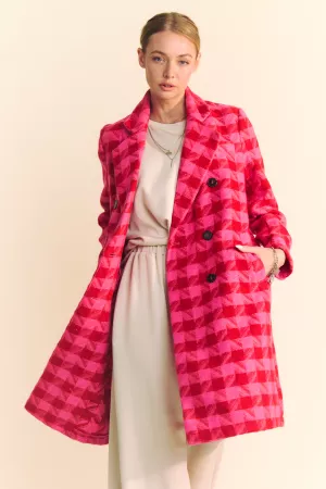 wholesale clothing textured knit tweed double button coat jacket davi & dani