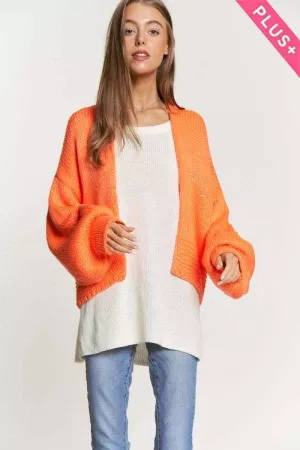 wholesale clothing plus chunky bell sleeve open sweater cardigan davi & dani
