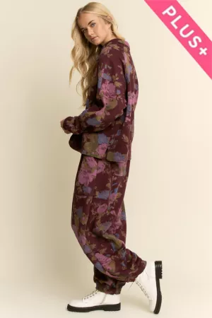 wholesale clothing plus flower sweatshirt top elastic waist pant davi & dani