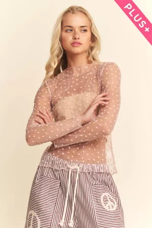 wholesale clothing plus mesh layering top davi & dani