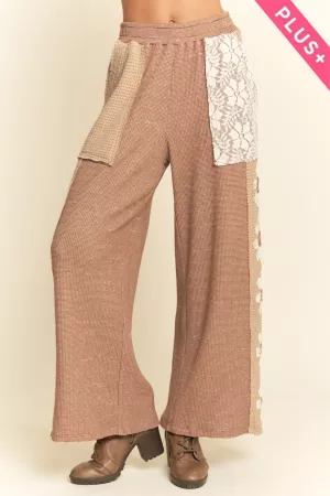 wholesale clothing plus soft heavy matched flower patch sweatpants davi & dani