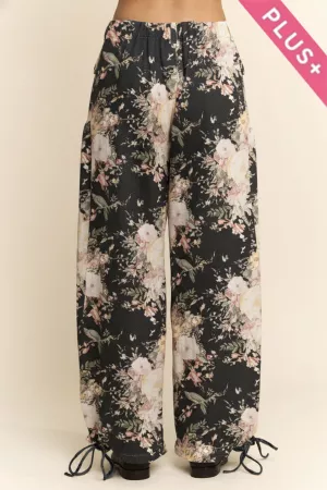 wholesale clothing plus floral print denim wide mid high waist pant davi & dani