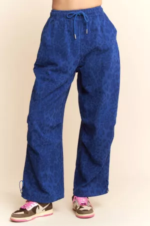 wholesale clothing hot pink leopard mesh cargo joggers davi & dani