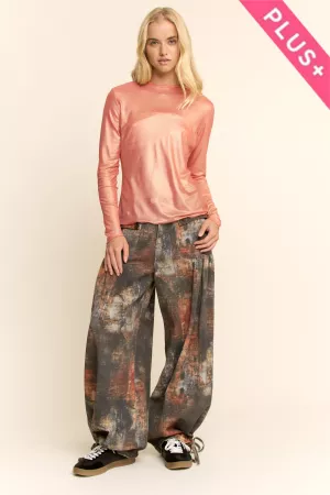 wholesale clothing plus metallic mesh long sleeve tops davi & dani