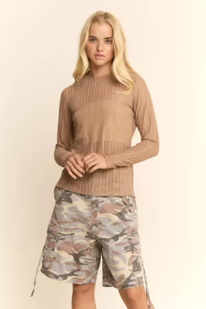 wholesale clothing metallic mesh long sleeve tops davi & dani