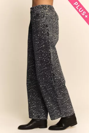 wholesale clothing plus leopard denim pants davi & dani