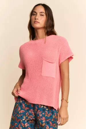 wholesale clothing solid vest mock neck short sleeve knit top davi & dani