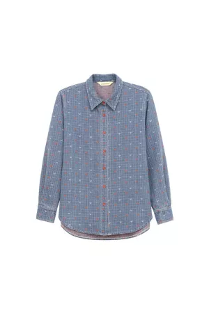 wholesale clothing embroidered check button-down shirt davi & dani