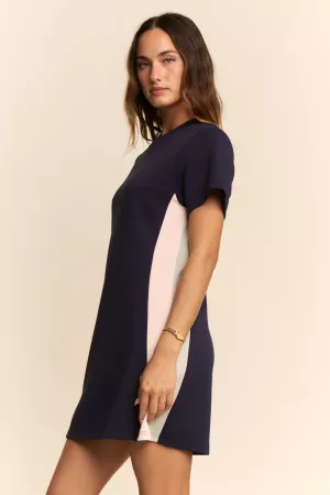 wholesale clothing colorblock shift short-sleeve mini length dress davi & dani