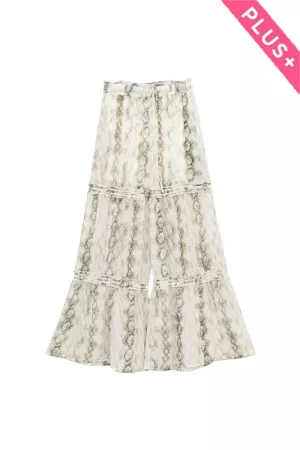 wholesale clothing plus elastic waist ruffle detail palazzo pants davi & dani