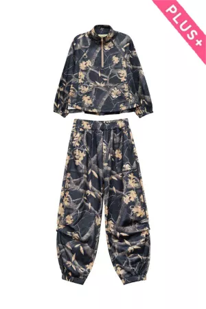 wholesale clothing plus camo track set zip-up camouflage active set davi & dani