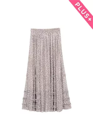 wholesale clothing plus leopard mesh maxi skirt davi & dani