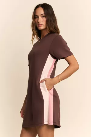 wholesale clothing colorblock shift short-sleeve mini length dress davi & dani