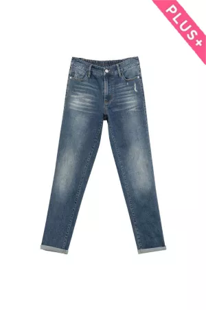 wholesale clothing plus straight leg distressed denim jeans davi & dani
