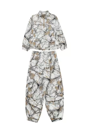 wholesale clothing camo track set zip-up camouflage active set davi & dani