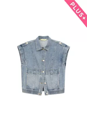 wholesale clothing plus urban renegade sleeveless denim vest davi & dani