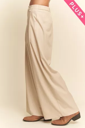 wholesale clothing plus high waisted wide leg trousers pants davi & dani